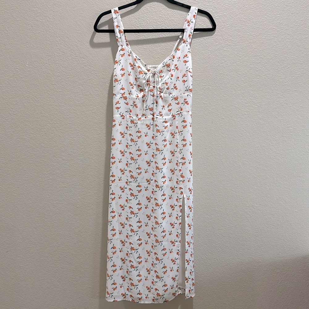 Abercrombie and Fitch Cinch Front Midi Dress with Slit